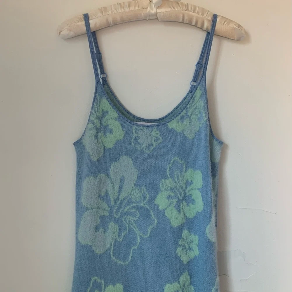House Of Sunny Blue Crush Knit Midi Slip Dress